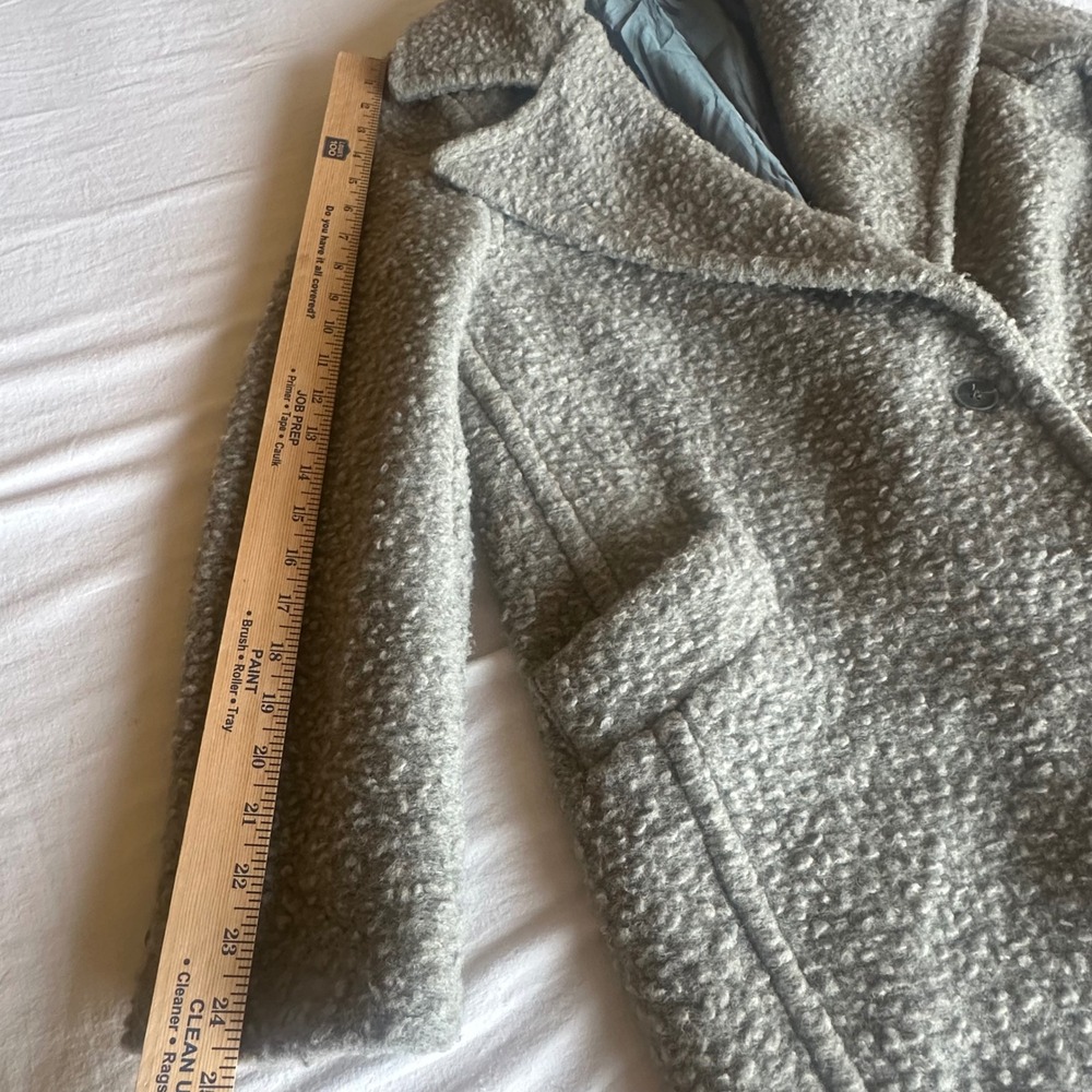 Eckhaus Latta Cocoon Coat Grey Boucle Wool Blend Notched Lapel Mid‎ Length - Picture 11 of 12